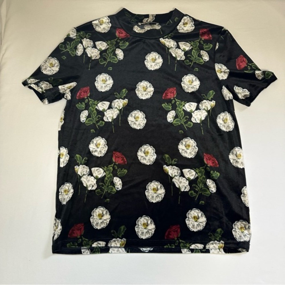 ZARA TRAFALUC stunning velvet floral blouse size MEDIUM (Autumn/winter 17 18)